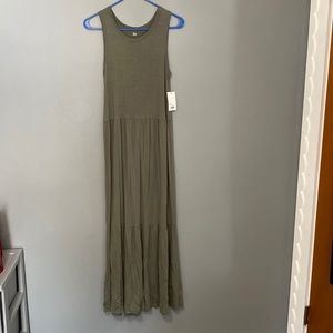 Never worn, long olive green maxi dress. Size x-small